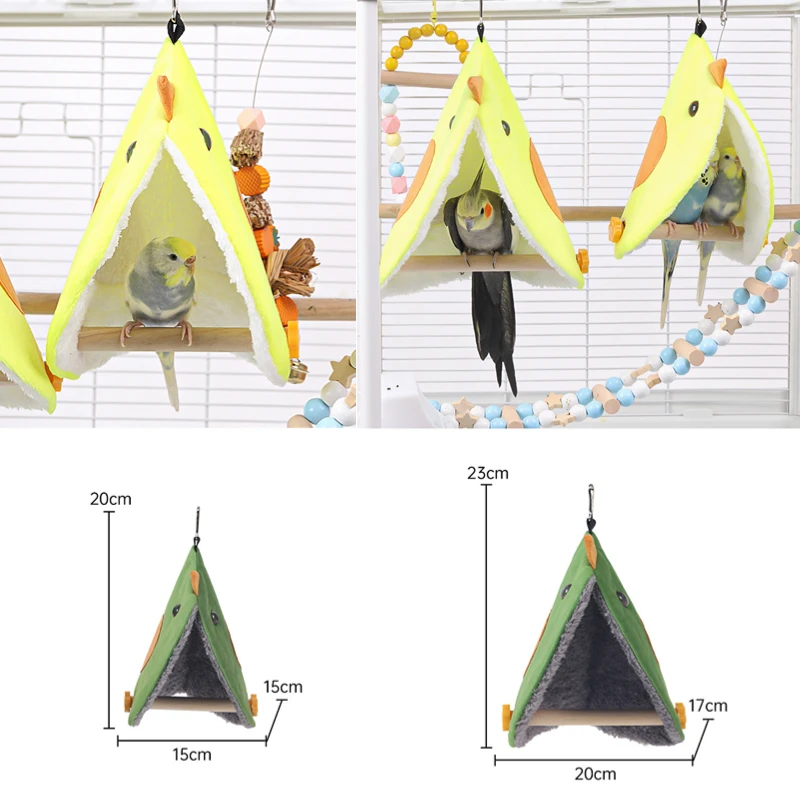 Soft Plush Bird Parrot Nest Bird Parrot Hammock Parakeet Hanging Bed House Cave Cage Hut Tent Toy Bird Cage Accessories view 6