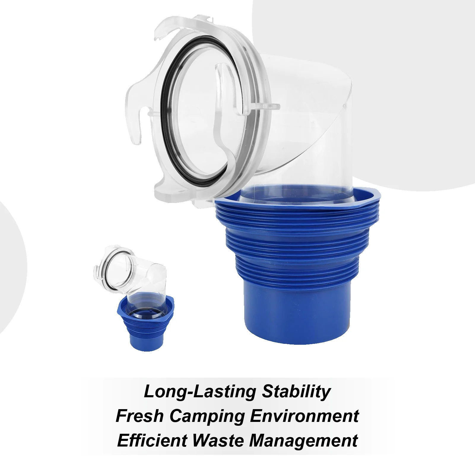 

RV Sewer Hose Adapter Clear Sewer Water Elbow with 4-in-1 Adapter Trailer Waste Pipe Connector for RV Trailer Truck Motorhome