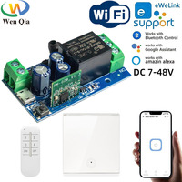 WenQia Ewelink WiFi Smart Home Switch 2.4GHz DC 12V 24V Dry Contact Relay Remote Control Timing Module,Alexa Google Home Support