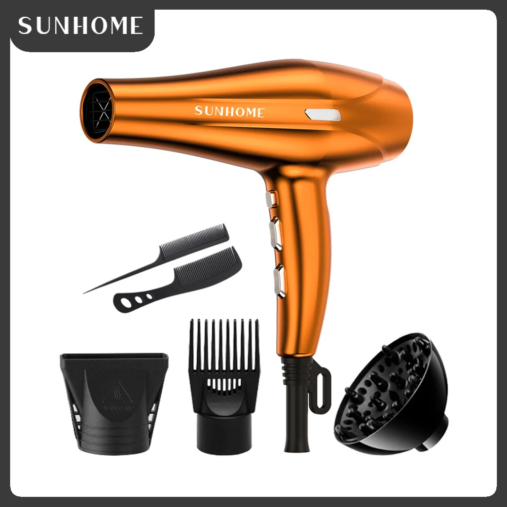 SUNHOME Professional 2200W Hair Dryer ,2 Speed and 3 Heat SettingsFast Drying Salon Quality Blow Dryer (Rose Gold)