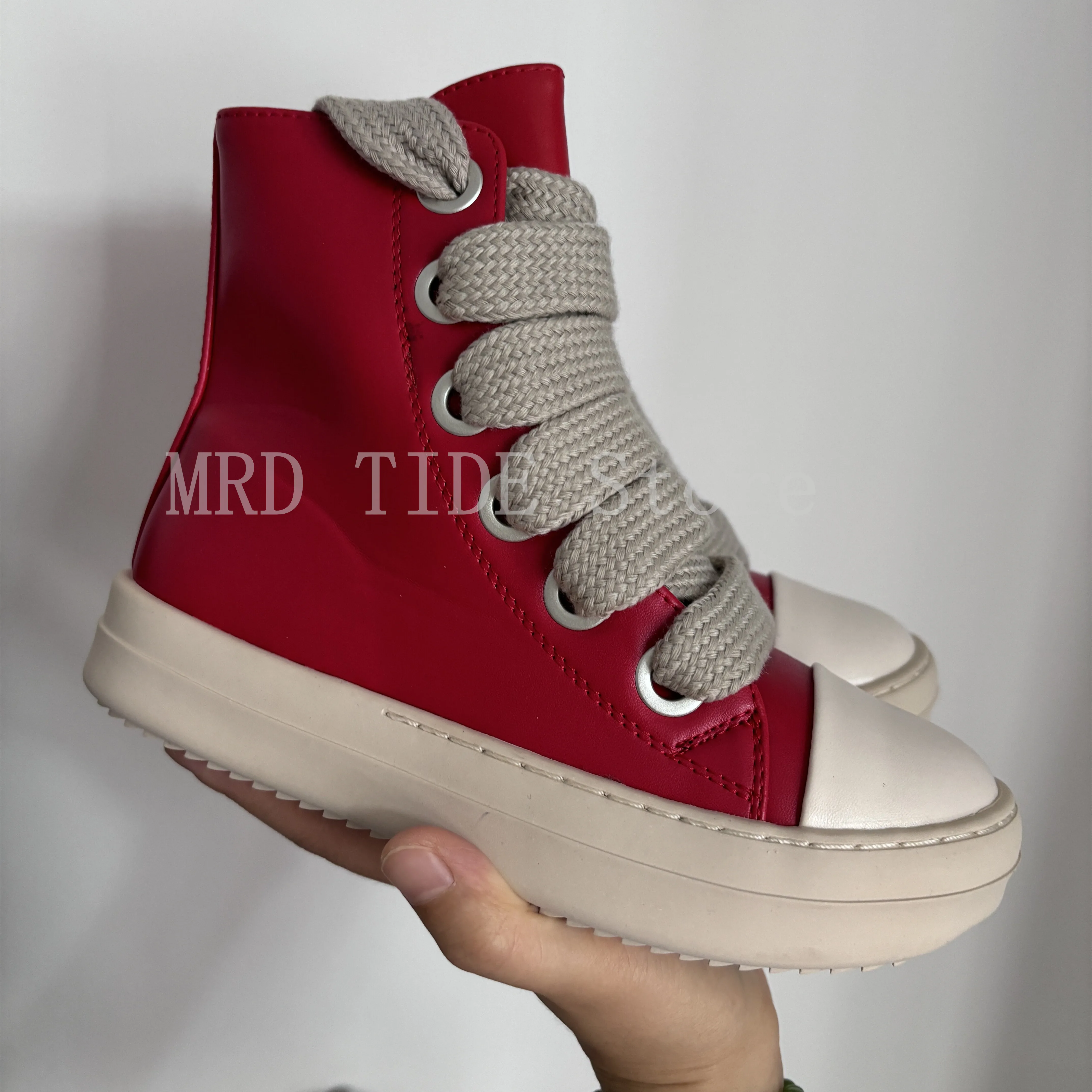 

Children's Casual Shoes Boys Girl Kids Shoes Owen PU Leather Jumbo Shoelace Flat Light weight Child Boots Ankle Luxury Designer