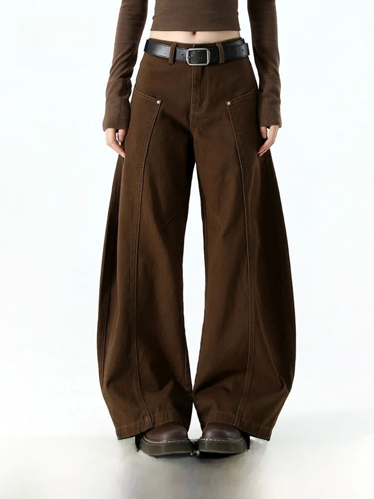 

Новые осенние женские джинсы-брюки свободного кроя с широкими штанинами и эффектом состаривания, прямые, длинные, повседневные, в американском стиле