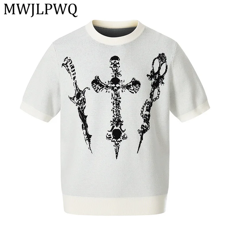 

MWJLPWQ American Retro Street Print Short-Sleeve T-Shirt For Men Summer Couple's Trendy Round-Neck Casual Unisex Tops 13959