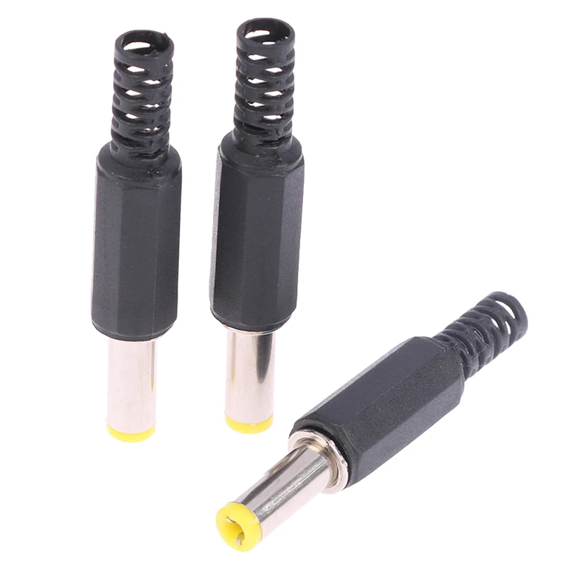 10PCS plastic nickel plating DC Power Male Plug 5.5*2.1*14MM Adapter Connector Plug  Welded DC Head