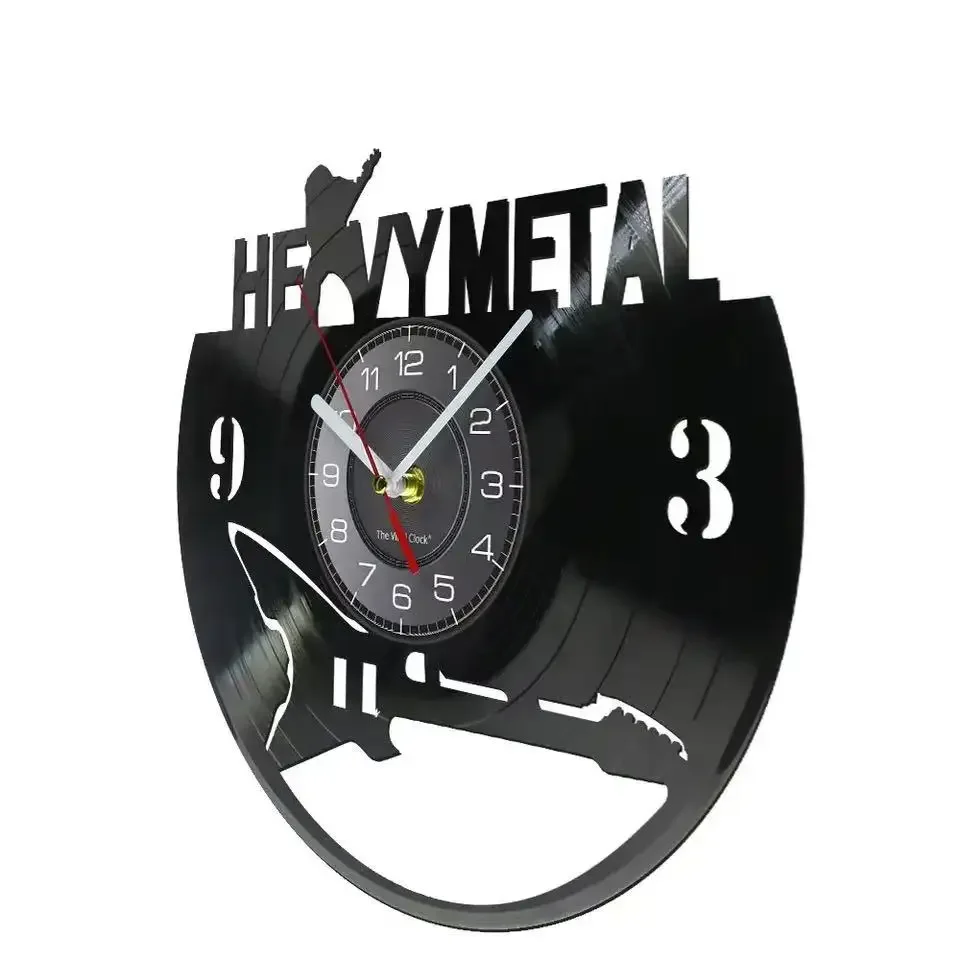 Heavy Metal Rock N Roll Modern Vinyl Record Wall Clock Music Band 3D Handmade Wall Watch Music Lover Gift