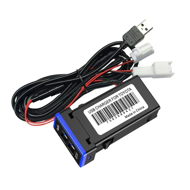 Chargeur de voiture Double USB 3.0, adaptateur de téléphone, PDA DVR, câble Plug & Play pour Toyota Rav4 Intelligent, Charge rapide QC 3.0