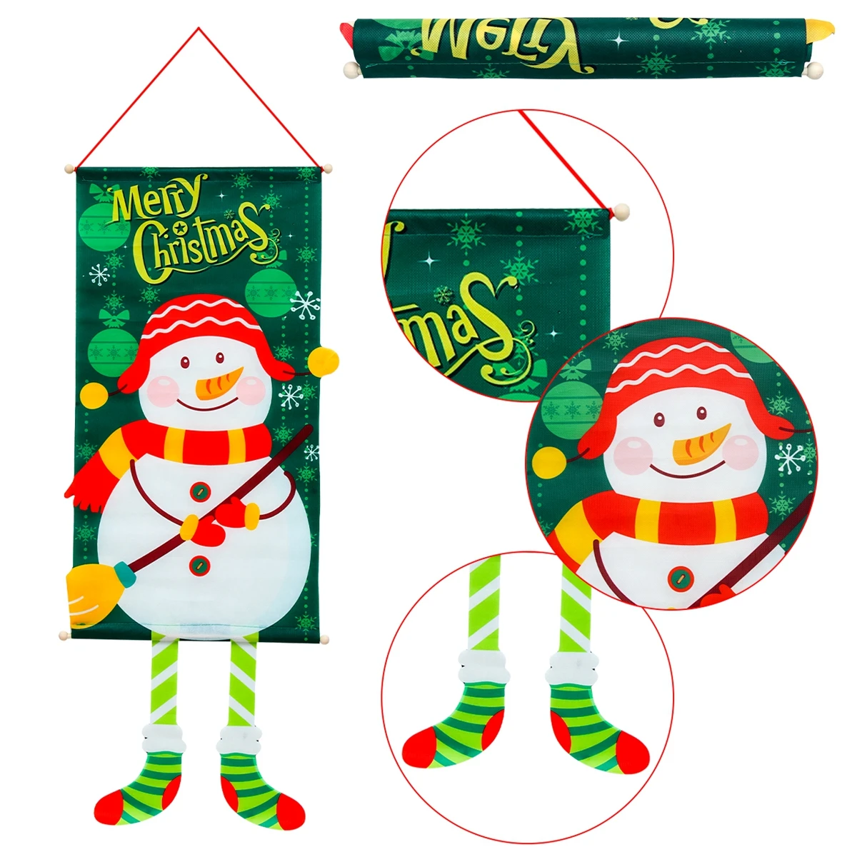 Christmas Hanging Flag Merry Christmas Decorations For Home 2024 Christmas Gifts Christmas Ornaments Navidad Xmas New Year 2025