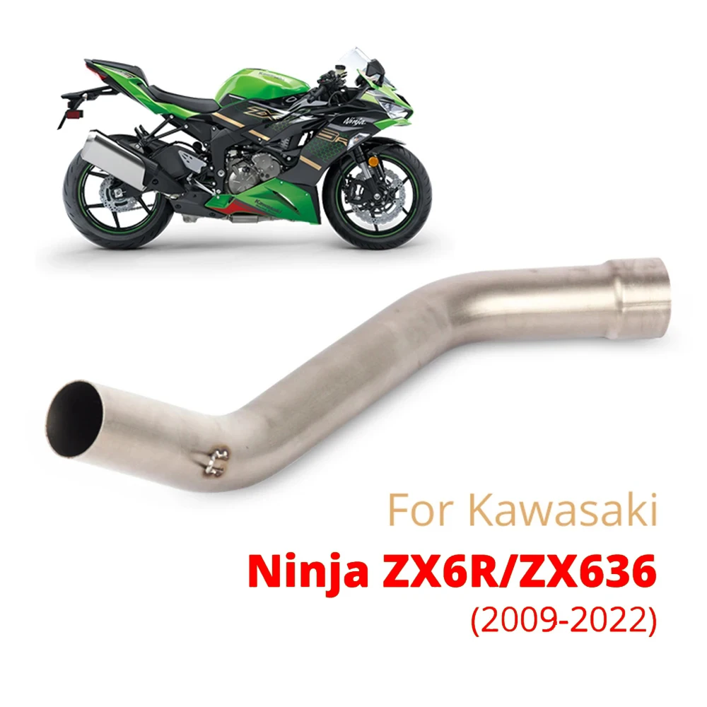 Motorcycle for Kawasaki Ninja ZX6R 2009-2019 Exhaust Pipe Connection Link Tube Middle Mid Link Connector Section