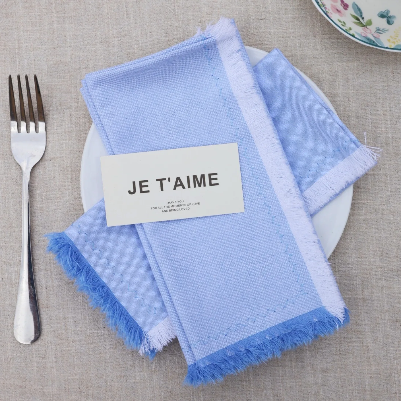 10pcs 46*46cm Cotton Napkin Cloth Fabric for Wedding Decor Dinner Tea Towel Table Village Christmas Napkin Restaurant Supplies