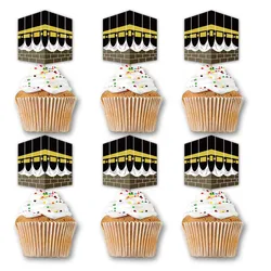 Omra Mubarak Cupcake Topper eid mubarak hajj and umrah party decoration-24pcs