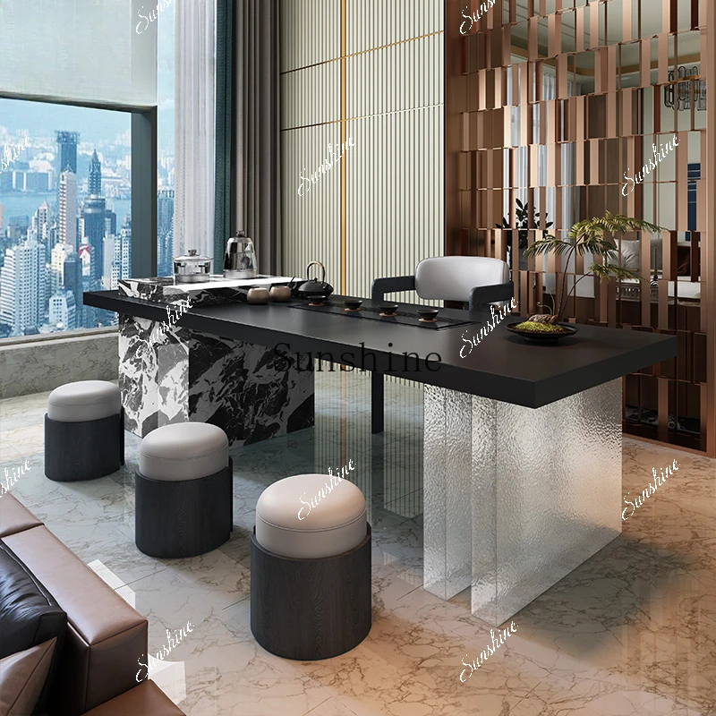 Italian minimalist household light luxury modern new rock slab office tea table  FT