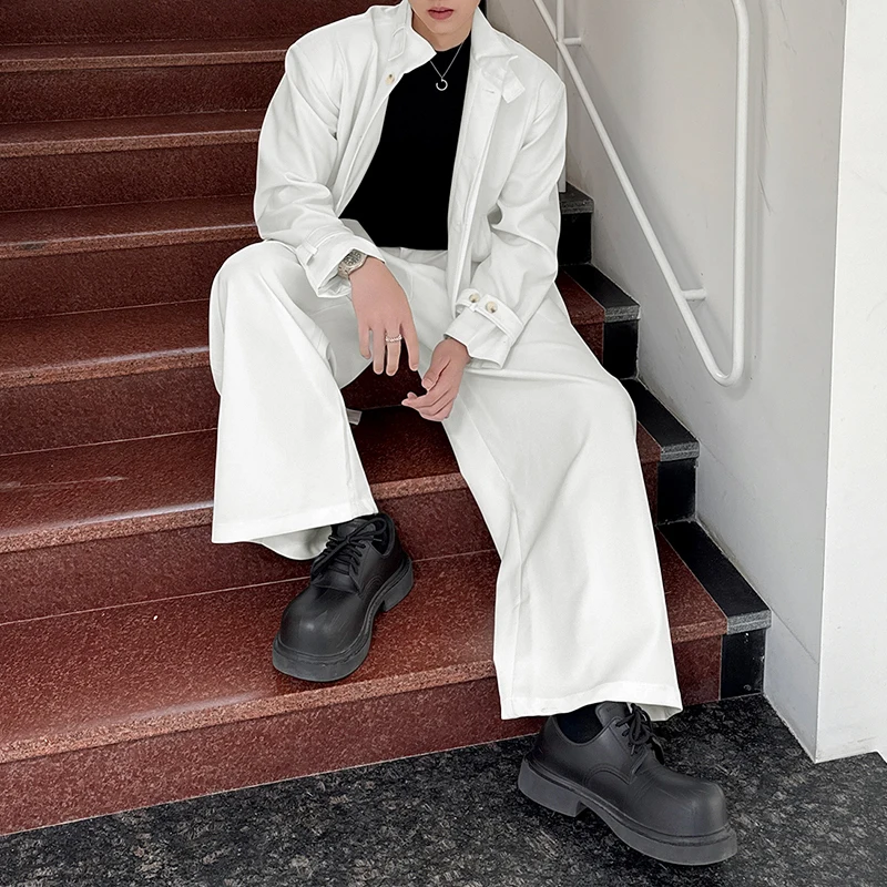 

INCERUN Men Sets Solid Color Loose Long Sleeve Blazer & Pants Two Pieces Sets Streetwear 2025 Korean Style Fashion Men's Suits