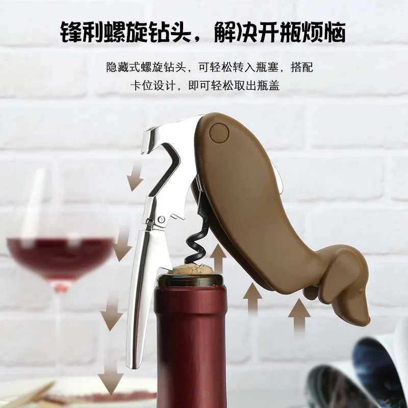 Dog Wine Bottle Opener Corkscrew with Foil Cutter Beer Opener Manual Wine Key for Servers Waiters Bartender and Home Bar Use - view 4