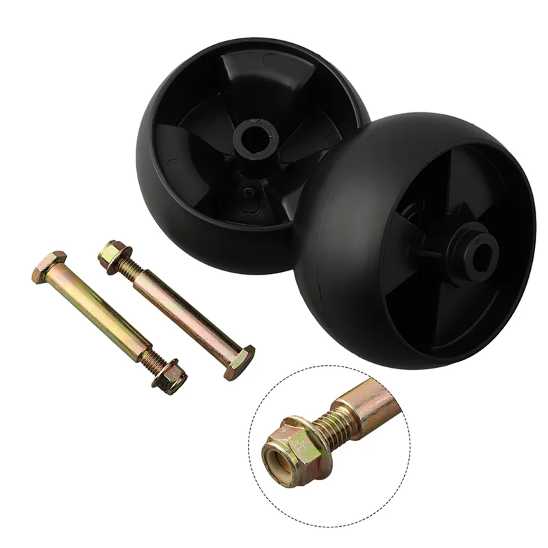 

A95I-4Pcs DECK WHEELS 5Inch Deck Wheels And Axle Bolts For Hustler/Toro Ride On Mowers Garden Machine