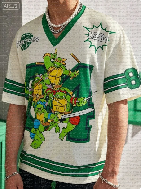 Teenage Mutant Ninja Turtles 3D Graphic Jersey T-Shirt Fashionable Streetwear Summer Cosplay Clothing Unisex Men's Women's view 2