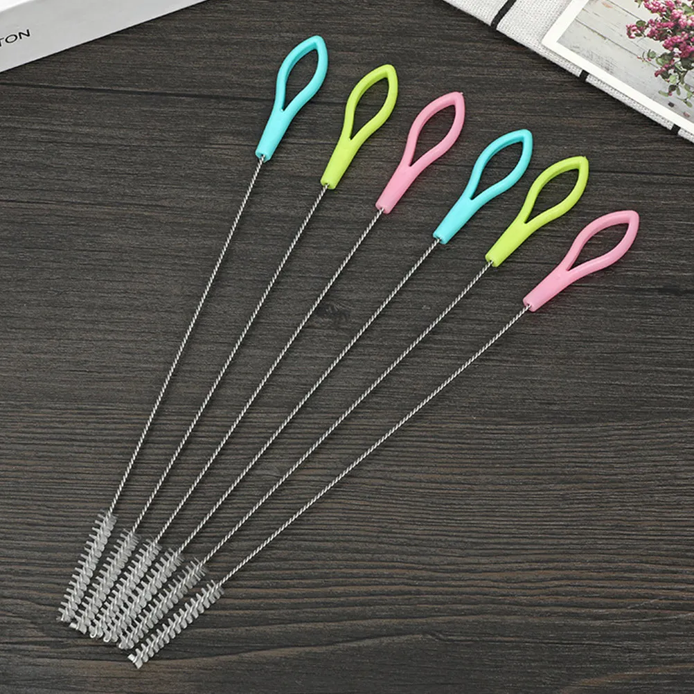 50Pcs Nylon Tip Stainless Straw Brush Lightweight Elastic Tube Cleaner for Drinking Straws Bottles Baby Bottles and Wide Neck