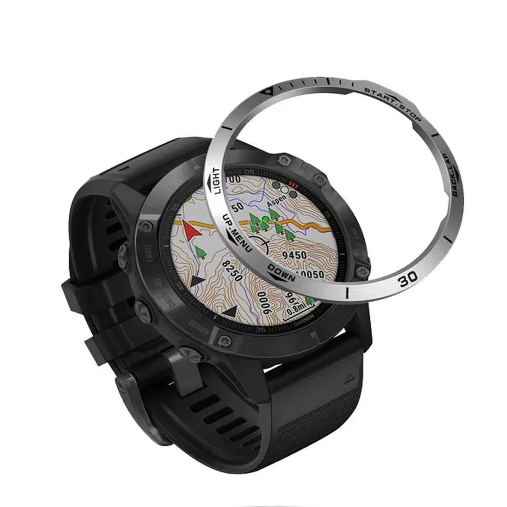 Watch Bezel Ring Styling for Garmin Fenix 6 6X Anti-Collision Metal Stainless Steel Timezone Racing Speed fit Fenix 6/6X Pro