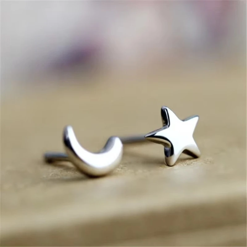 Real 100% 925 Sterling Silver Star Stud Earrings for Women Girls Fashion sterling-silver-jewelry brincos brinco