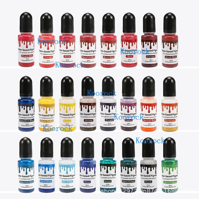 Concentrado de Tinte a Base de Agua de 24 Colores para Modelos de Yeso y Cemento, Alta Permeabilidad, Fácil de Colorear, Botella de 10 ml, Pigmento para Manualidades