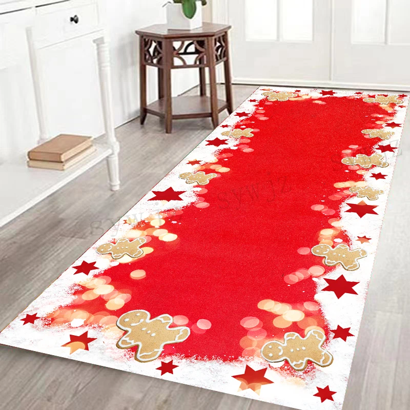 

Home Decor Entrance Door Mat Christmas Gingerbread Man 3D Border Print Rug Living Room Rug Furry Mat Rug Bedroom Bathroom Mat