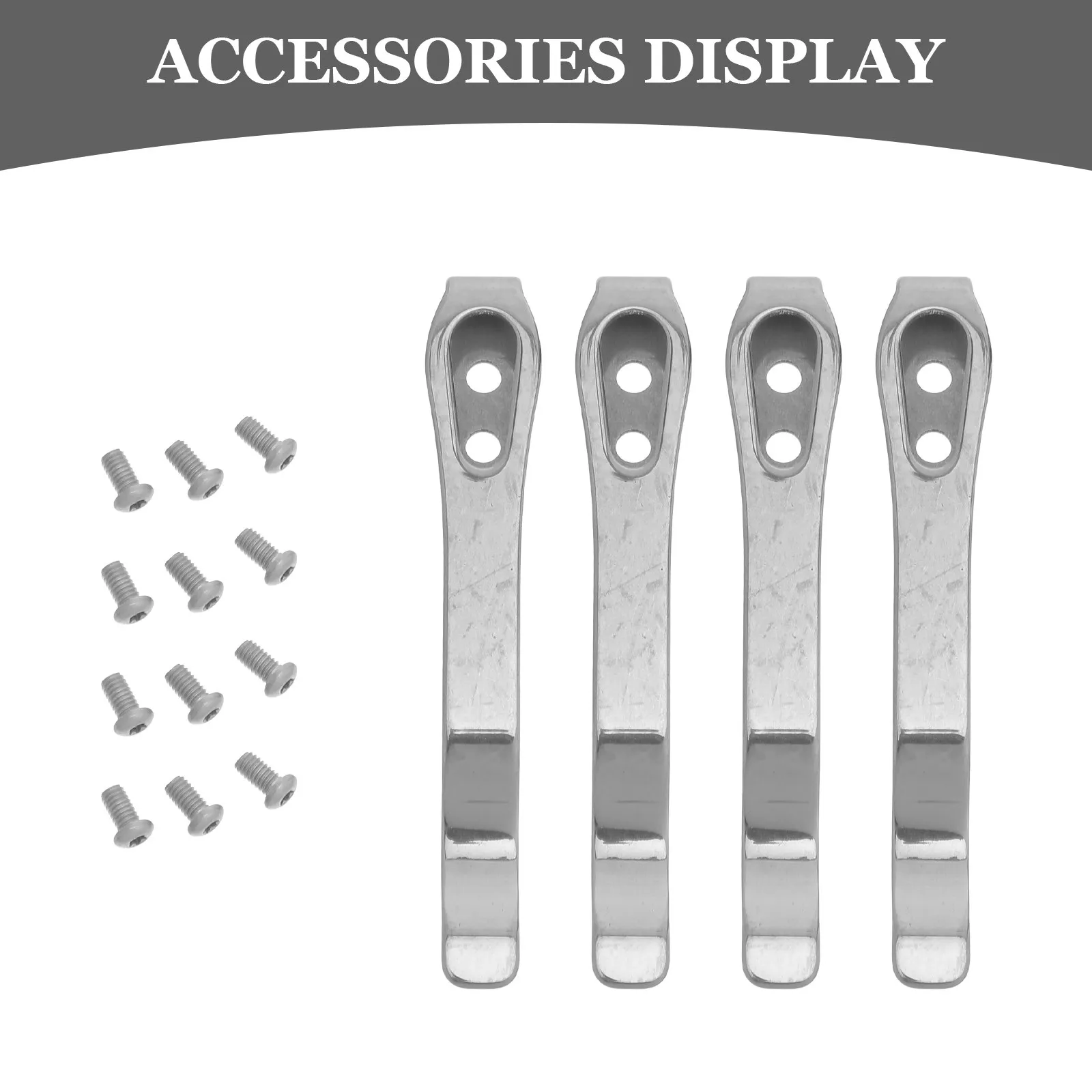 Stainless Steel Pocket Clips 4 Pack Universal Replacement Clips for Knives Wallets Flashlights DIY Gear
