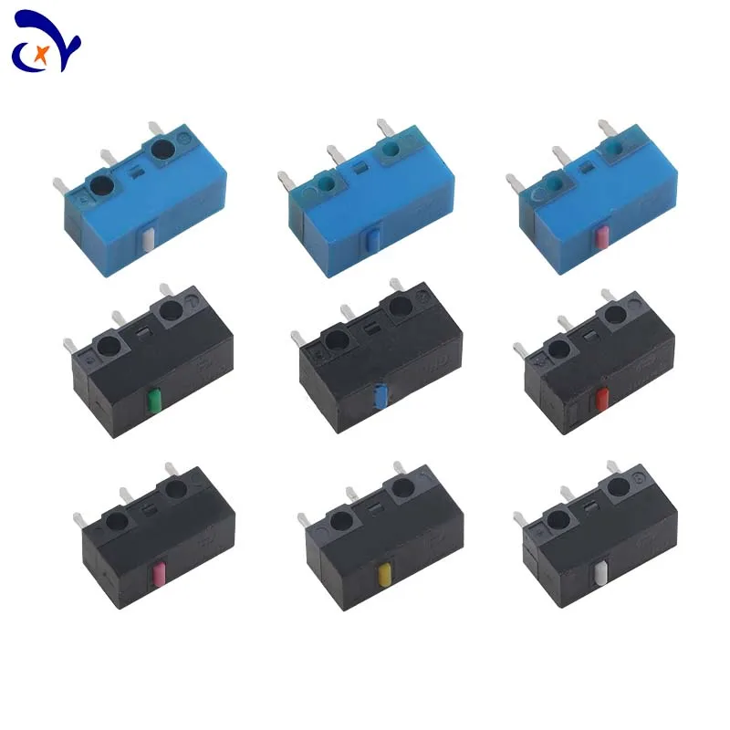 10PCS HUANO Micro Switch Black/Blue Shell Pink Dot White Dot Blue Dot Mute Mouse Button