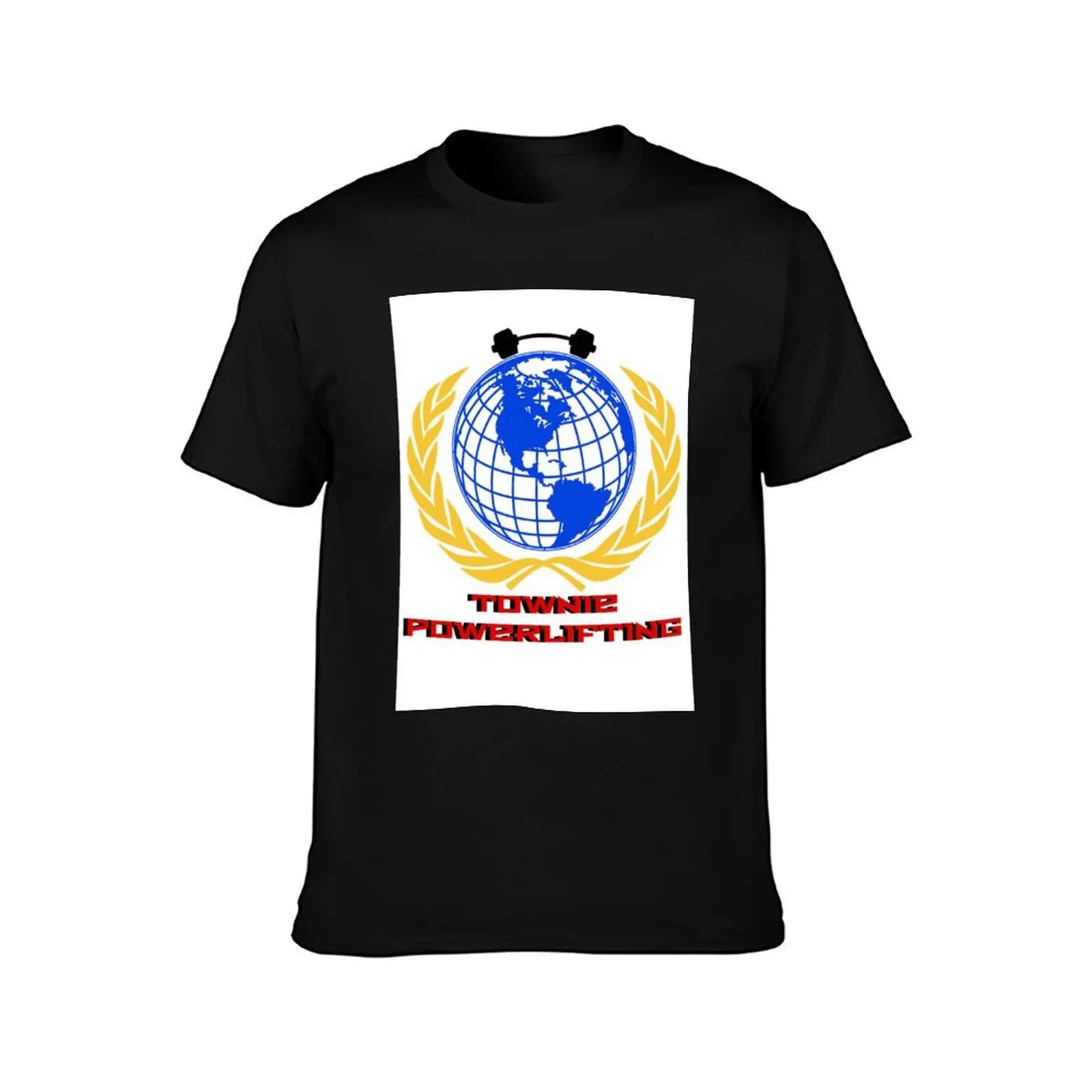Townie Powerlifting World T-Shirt Basic Crew Neck Short Sleeve Top T-Shirt