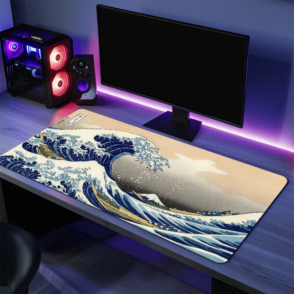 그레이트 웨이브 일본어 블랙 마우스 패드 대형 데스크  - Pc Gaming Price 리뷰 및 가격