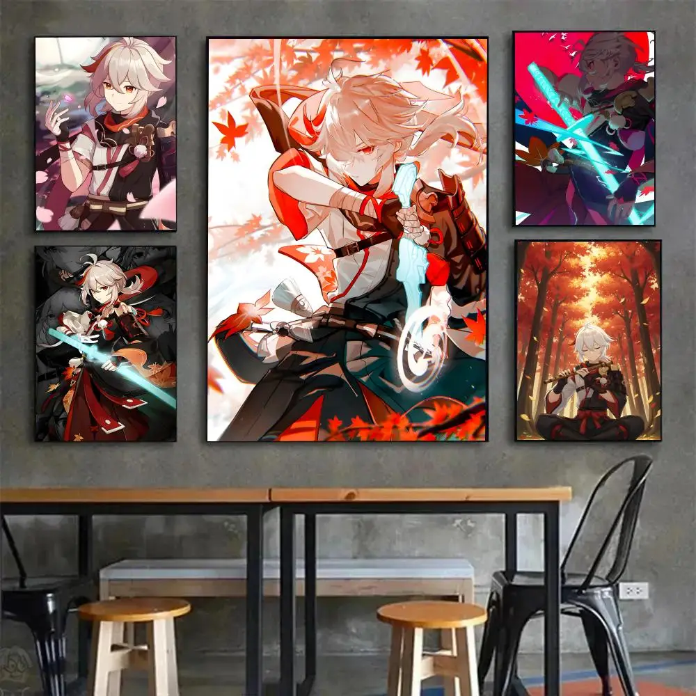 game character canvas G-Genshin Impact Kaedehara Kazuha Poster Painting Wall Art Mural for Living Room Home Decor and Gifts