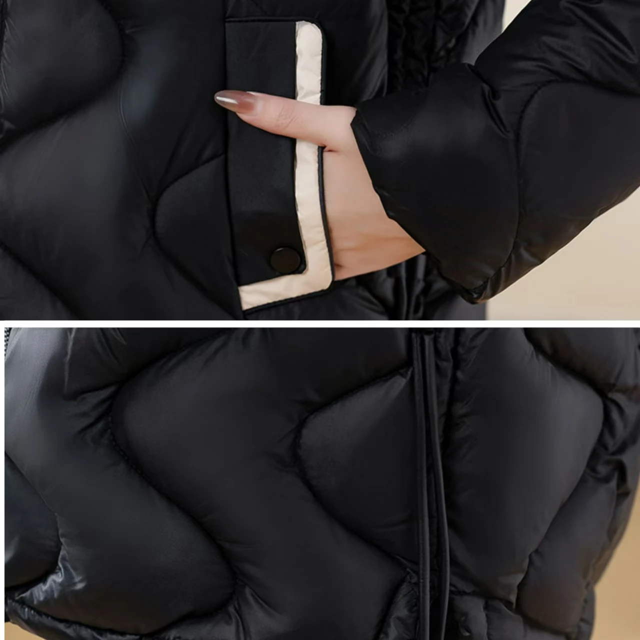 Women cotton padded jacket coat hooded long sleeve zipper-up female outerwear chic tops,quilted coat for women