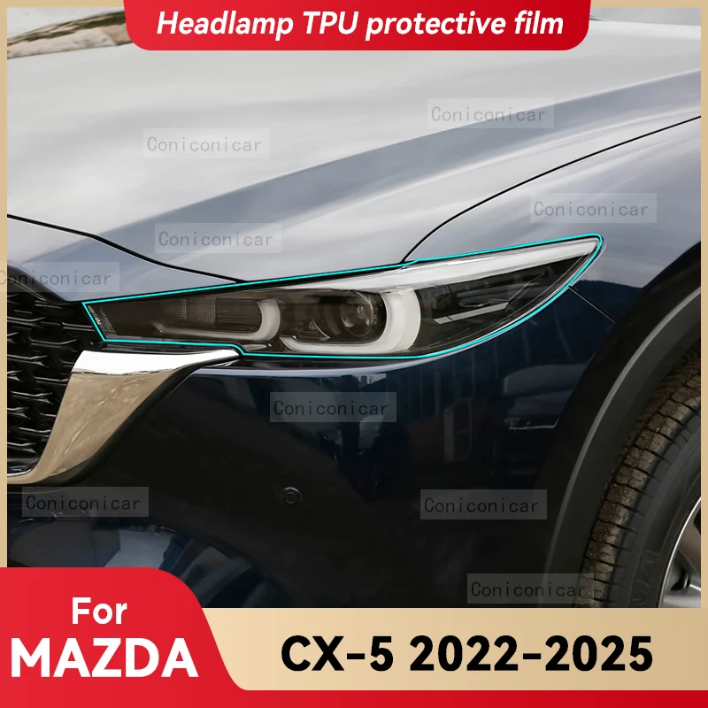 

Для MAZDA CX-5 2022-2025 автомобильные фары прозрачная защитная пленка из ТПУ переднего света, наклейка с изменением цвета, аксессуары