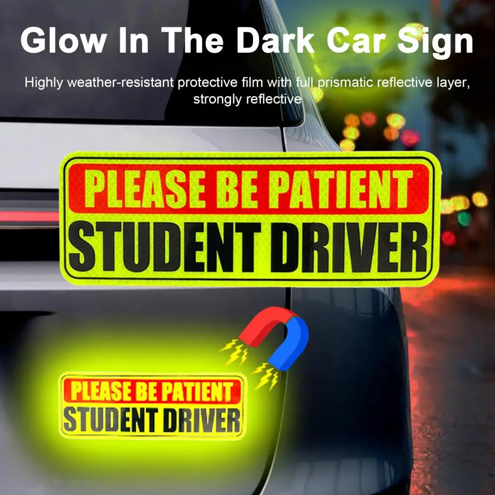 

Magnet Reflective Car Stickers New Driver Essential Magnetic Stickers Sign Reflective Road Safe Warning Sign For Trainee Driver