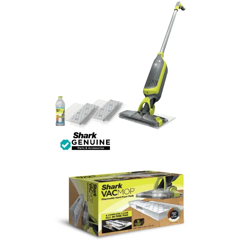 

Беспроводная вакуумная швабра для твердого пола Shark VACMOP с (2) одноразовыми подушечками VACMOP, VM200 и одноразовым твердым полом Shark VACMOP