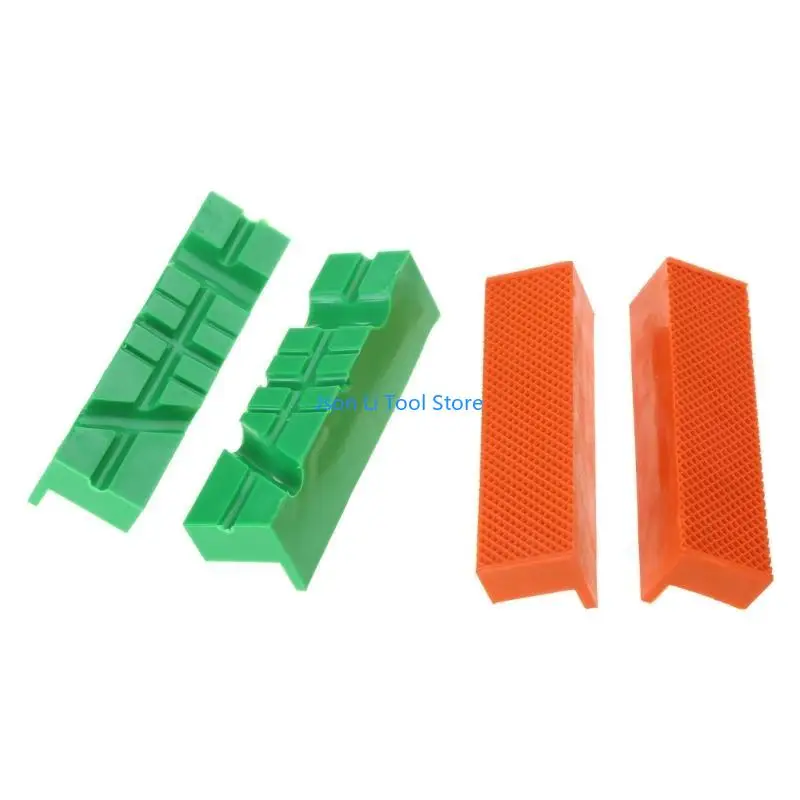 Y08D Concave cho băng ghế công cụ Vise Vice Pads Multi-Groove Design mềm Grip Jaw Vise Vise Jaw Pads