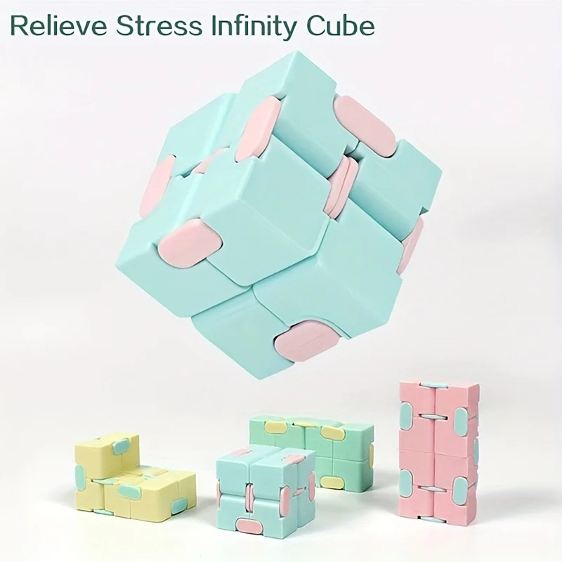 マカロンカラーシリーズマジックパズルキューブ抗ストレスリリーフおもちゃ大人子供のための無限フリップ面白いキューブ感覚おもちゃギフト