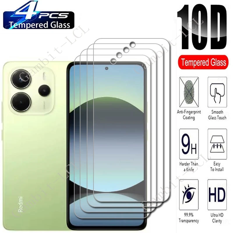 

4 шт. для Xiaomi Redmi Note 14 4G 5G глобальный экран Защитное закаленное стекло на Redmi Note14 Note14 Защитная пленка