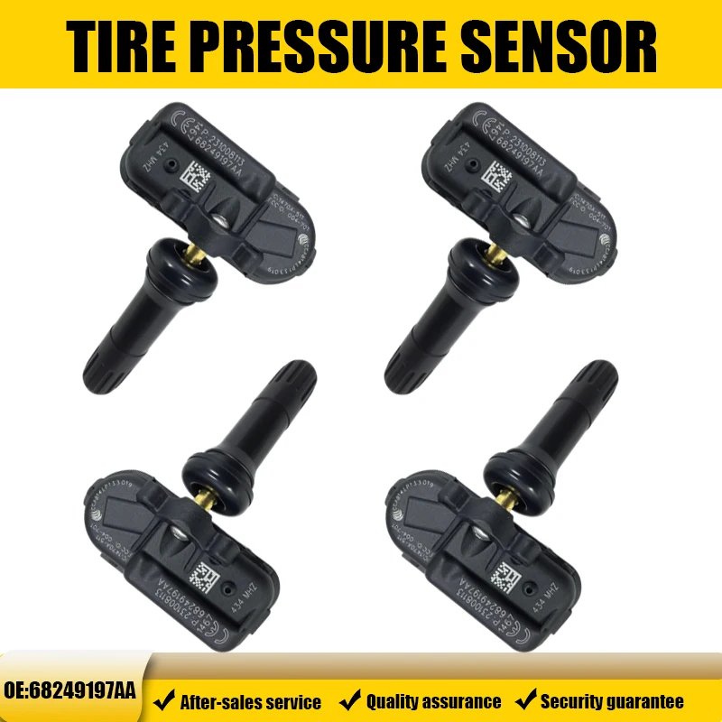 1/4PCS 68249197AA 433MHz Tire Pressure Monitoring Sensor TPMS For Dodge RAM 2500 3500 JEEP Cherokee Compatible With 68249197AA