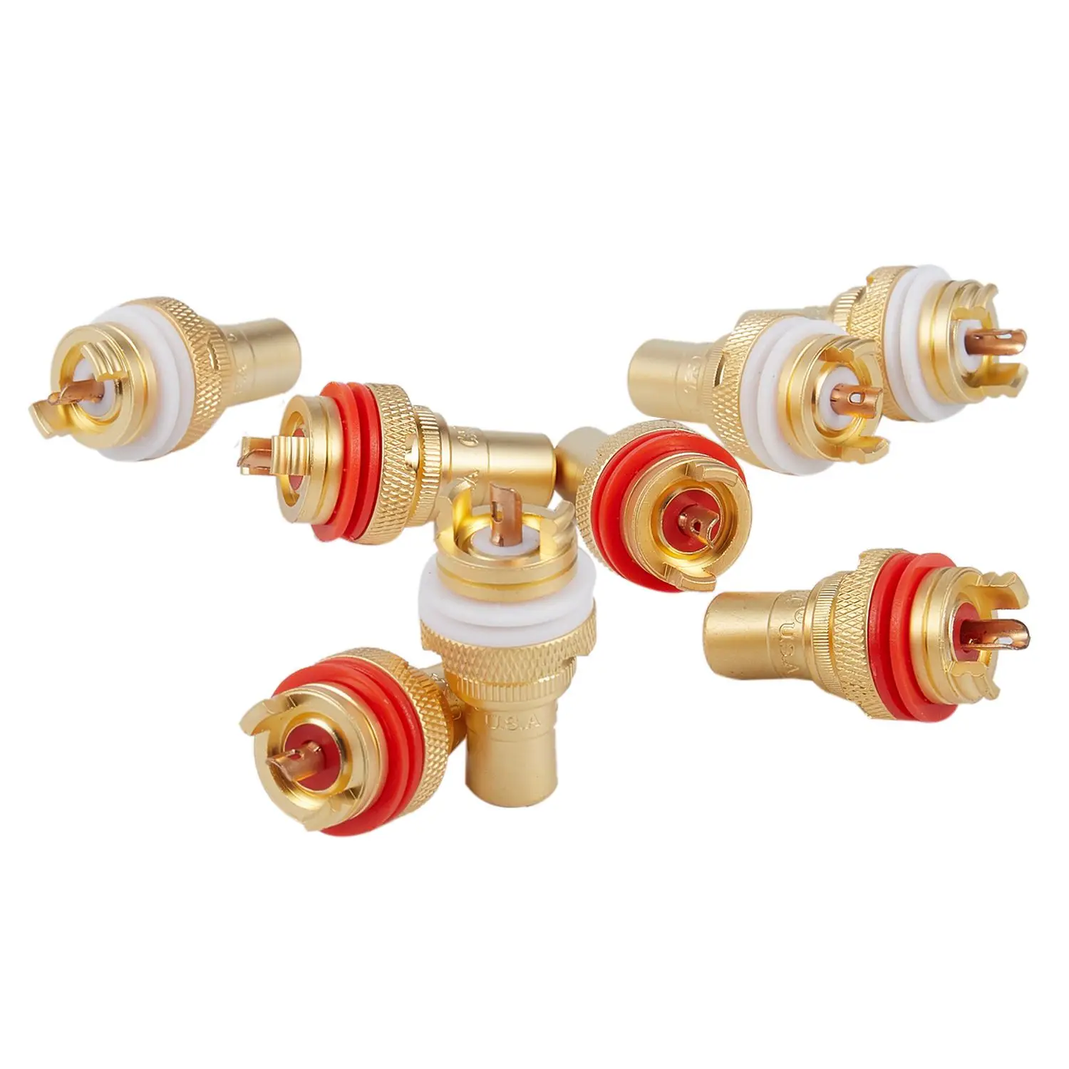CMC مطلي بالذهب RCA Phono هيكل مقبس مآخذ ، أمبير احترافي ايفي ، مقبس RCA ، مقعد نسائي لوتس مطلي بالذهب ، 8 X