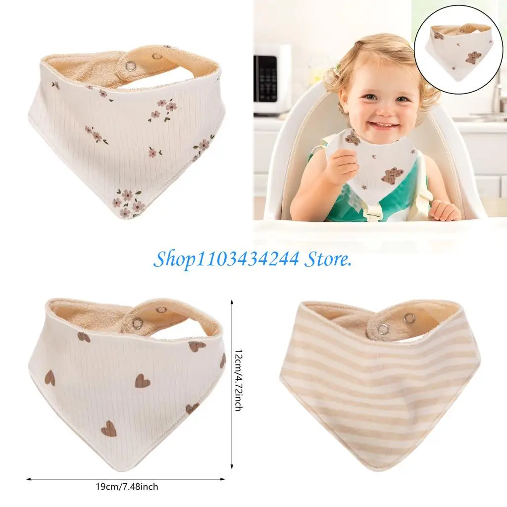 

Practical Feeding Bib for Baby Toddler Cotton Drooling Bib Soft & Breathable