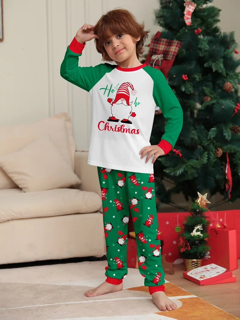 2025 Christmas Matching Family Pajamas Xmas Santa Print Pjs Adult Child Clothing Outfit set Baby Jumpsuit+Dog Clothes