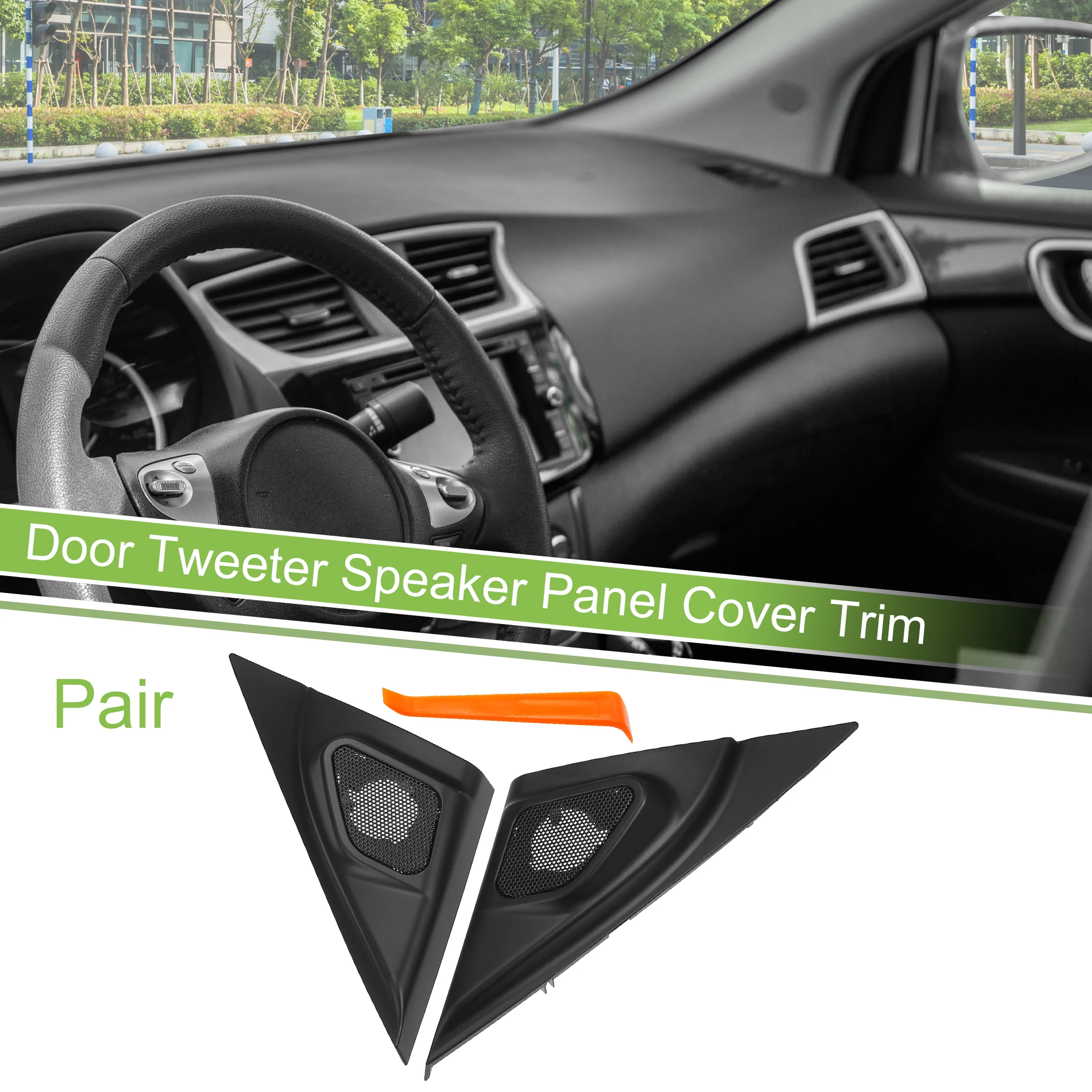 

UXCELL Pair Car A Pillar Door Tweeter Speaker Cover Trim for Mazda 3 2004-2009 Black