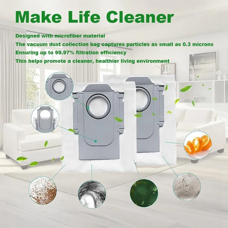 16แพ็คถุงเก็บฝุ่นสําหรับRoborock Q Revo Robot, Qrevo Maxv, S8 Max Ultra, S8 Maxv Ultraหุ่นยนต์ถุงสูญญากาศเปลี่ยนชิ้นส่วน