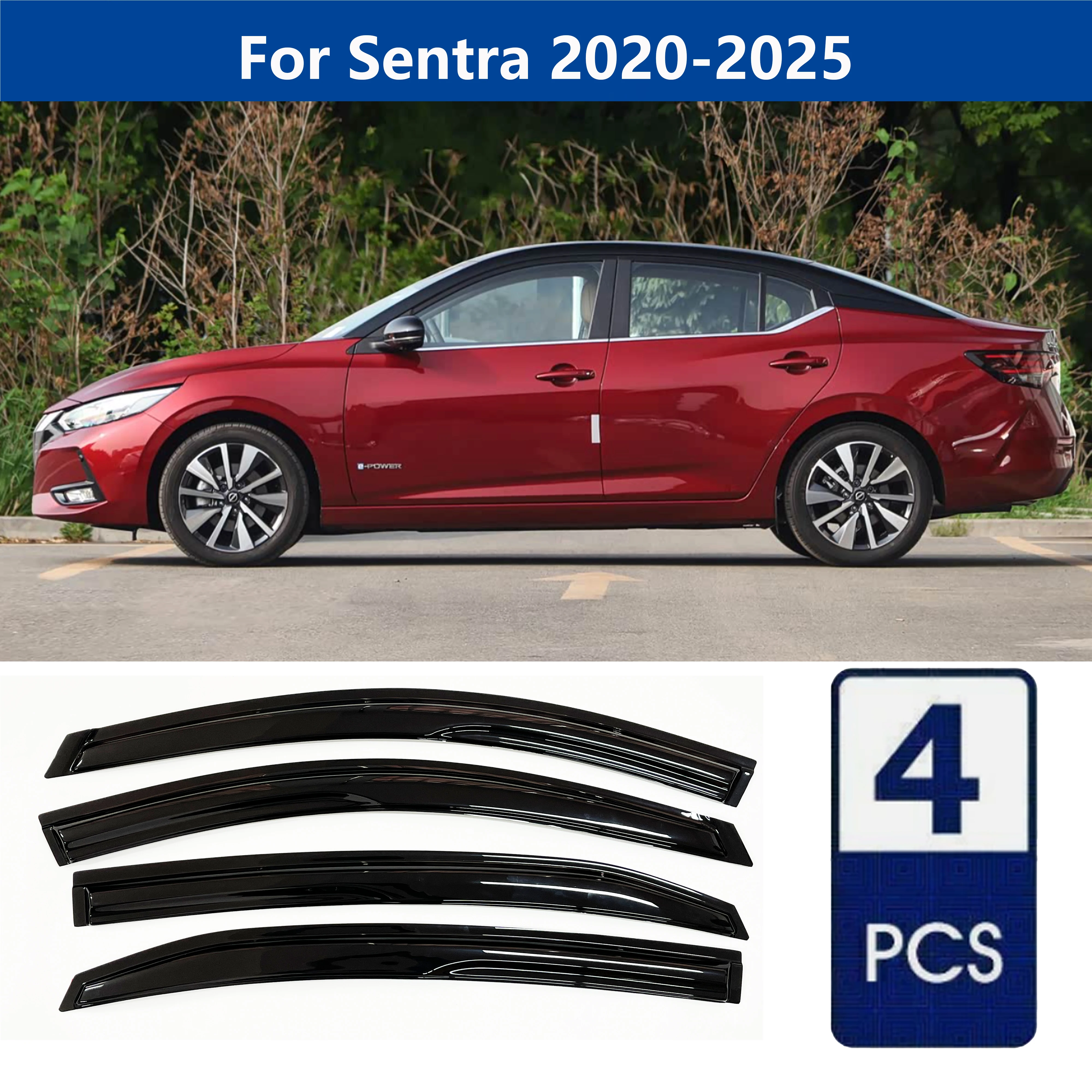 

Высококачественные дефлекторы окон AIBAP (4 шт., 1,8 мм) для Nissan Sentra 2020-2025: защита от дождя и солнца