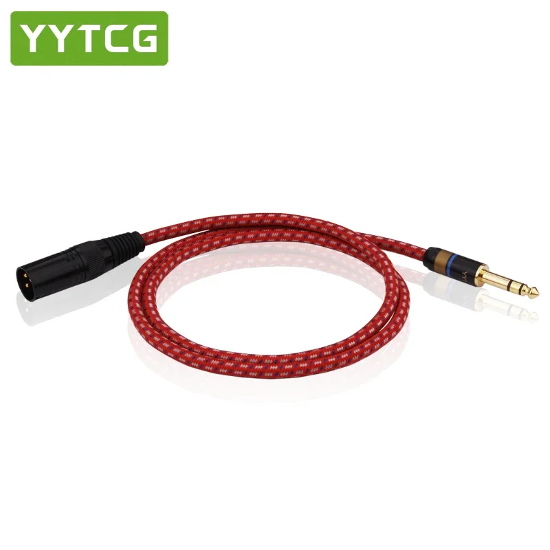 YYTCG Hifi 6.35mm to XLR Male Cable 4N OFC 2 XLR Male to Dual 6.35 Cable 0.5m 1m 1.5m 2M 3M 5M