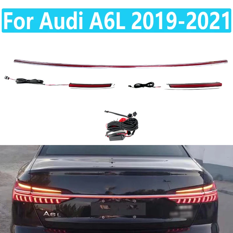 LED Turn Signal Width Light Cross Lamp For Audi New A6 C8 2019 2020 2021 Modified New Streamer Through Trunk Rear Lamp