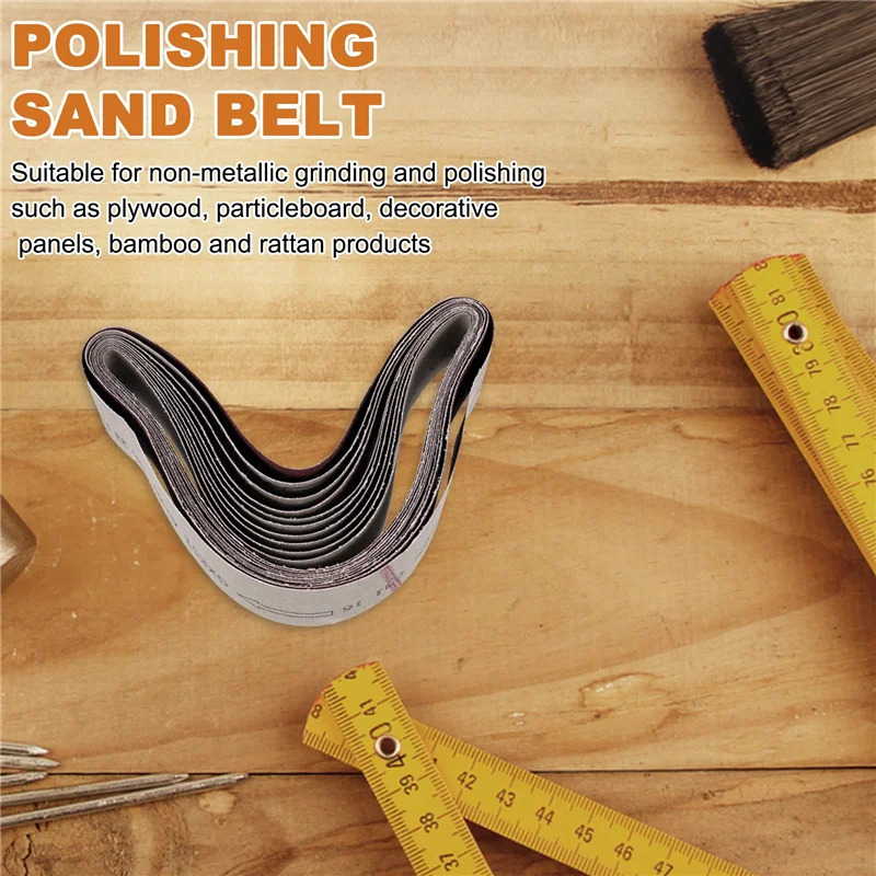 AD23-10Pcs Correias de lixa para polimento de moagem mista 60/ 120/ 150/ 240 grão 50 x 686 mm