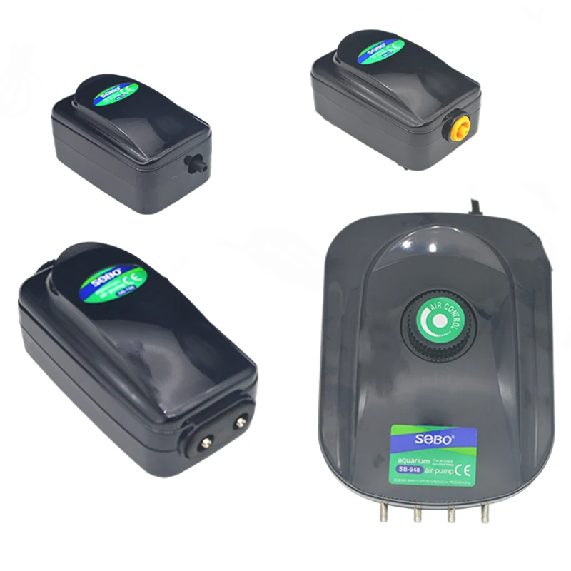 SOBO Silent Aquarium Sauerstoff-Luftpumpe, Aquarium, einstellbares Luftvolumen, Hochleistungs-Oxygenator, Luftkompressor, Belüfter, 220 V