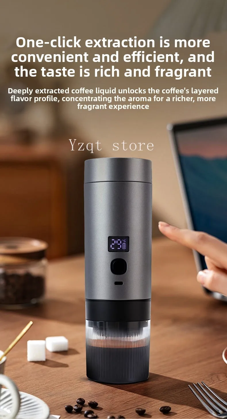 Cross-border Portable Capsule Coffee Machine 3-in-1 Rechargeable High Voltage Portable Coffee Machine Espresso Heating Brigade