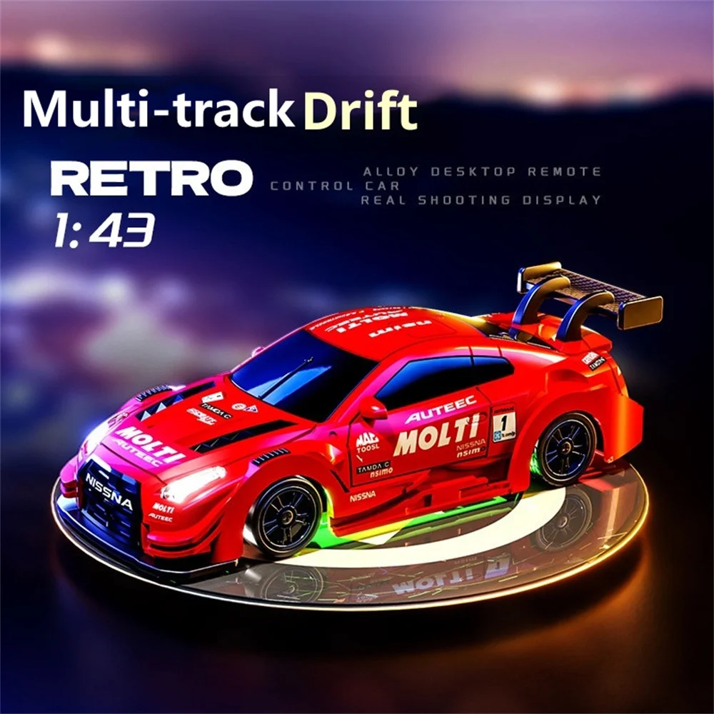 88RC RC43-A1 RTR 1/43 2.4G 4WD Drift RC voiture gyroscope alliage corps coque bureau entièrement proportionnel Mini course lumière LED modèle de véhicule