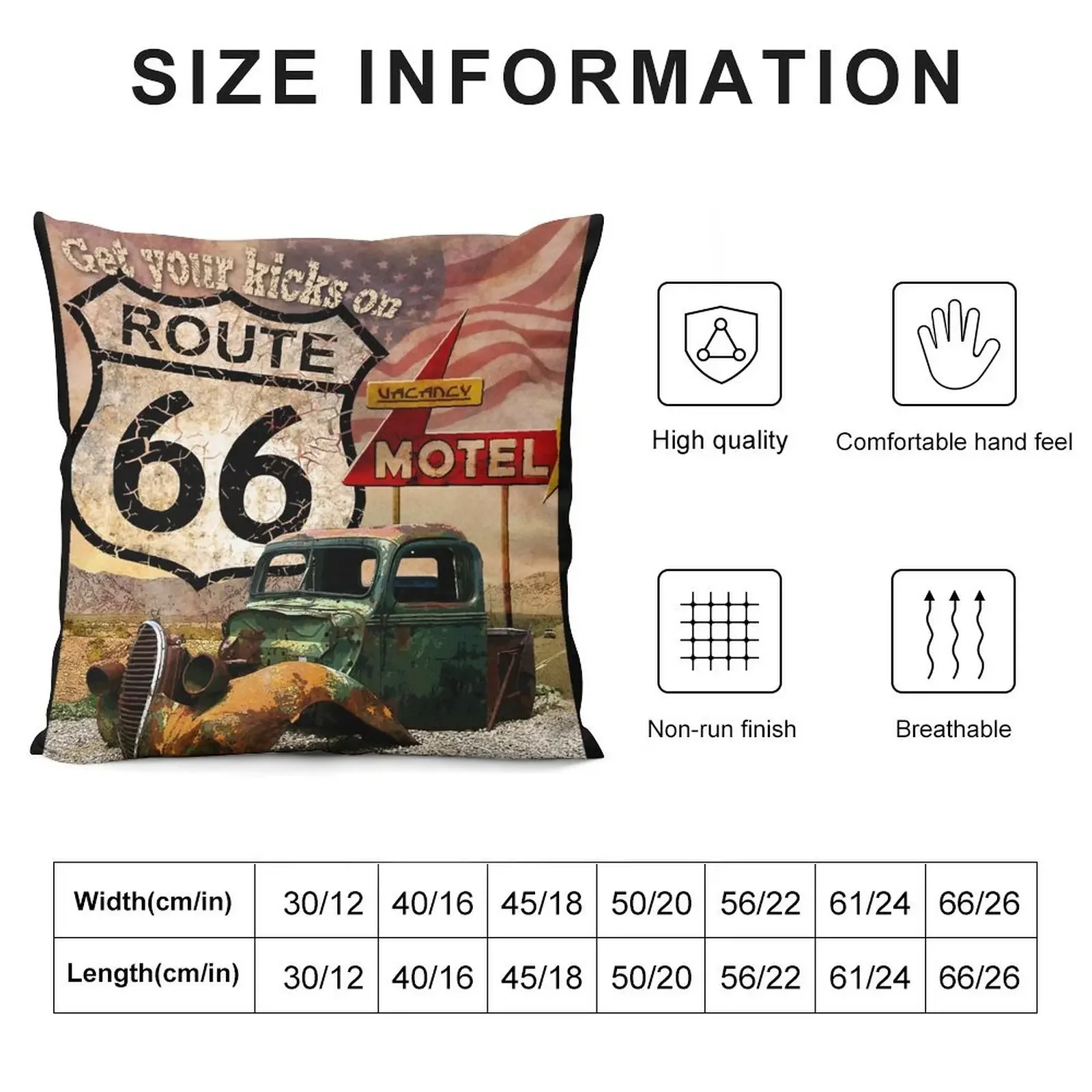 Get your Kicks on Route 66 Classic Throw Pillow pillow cover christmas Custom Cushion Cushion Cover Luxury Cushions pillow